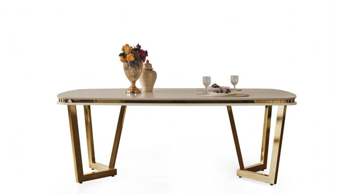 Iessdësch Iesszëmmer Holz Iessdëscher Stil Modern beige Design Edelstol