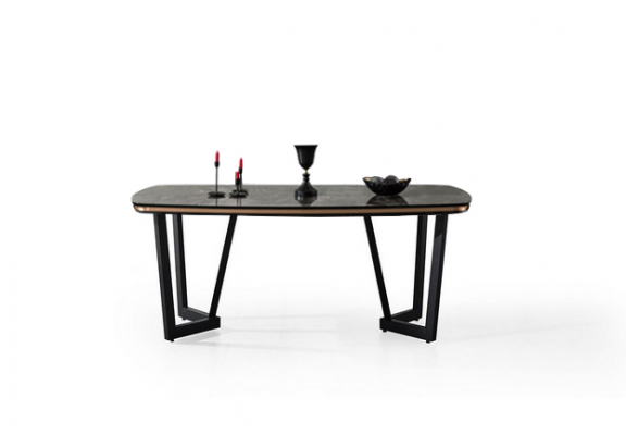 Iessdësch Iesszëmmer Holz Iessdëscher Dësch Stil Modern Schwaarz Design