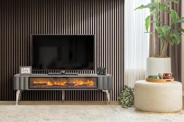 Héichwäertegt TV-Sideboard Kamäin MDF Metalls gro Faarf nei Wunnzëmmer