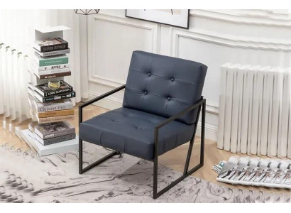 Fotell 1-Sëtzer schwaarz Textil Metallsbeen Wunnzëmmer Luxus Iesszëmmer