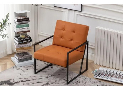 Wunnzëmmer Sëtz Orange Nei luxuriéis Metallbeen Textilpolsterung