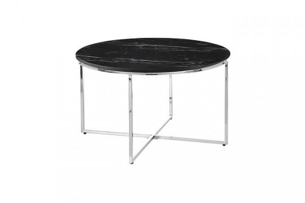 Ronne Coffissall Wunnzëmmer Schwaarz MDF + Metall X-Béi nei Luxus