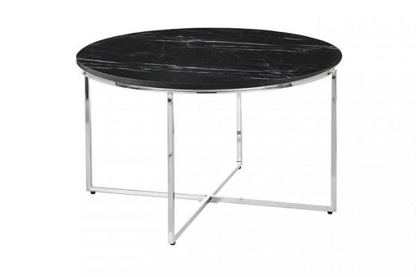 Ronne Coffissall Wunnzëmmer Schwaarz MDF + Metall X-Béi nei Luxus