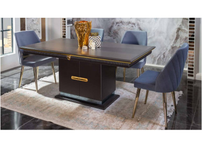 Luxuriéis Edelstol Iesszëmmer Set Moderne Iessdësch 4x Polsterstullën