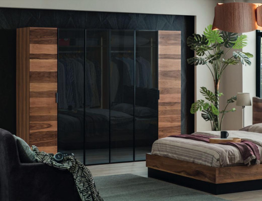 Moderne Schlofkummer Kleederschaf Designer Glas Schaf Luxus Miwwelen