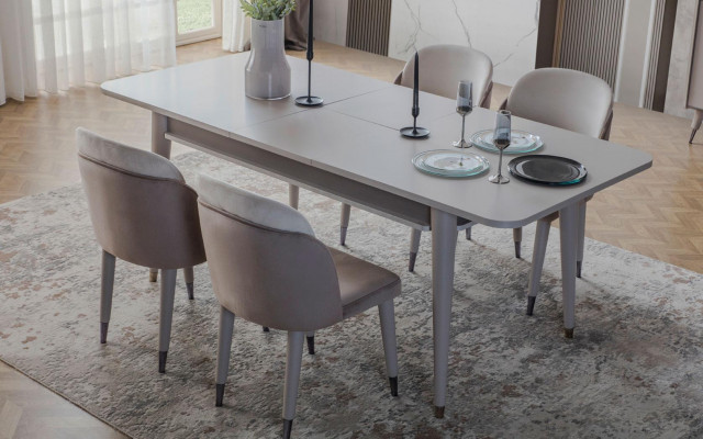 Luxuriéisen erausziehbaren Dësch Designer Modern Iesszëmmer Textil Still