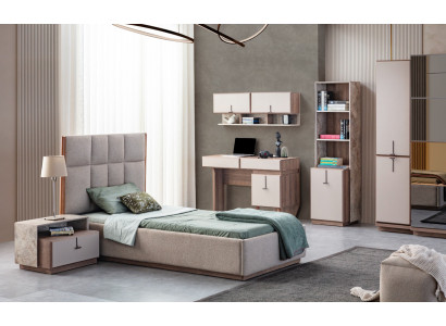 Komplett Kannerzëmmer Garnitur Luxus Bett 1x Nuetseil Bicherregal