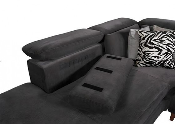 Schwaarzt Polster Ecksofa L-Form Couch Wunnzëmmer Wunnlandschaft Nei