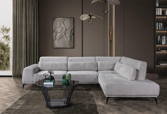Elegante Ecksofa L-Form Luxus Wunnzëmmer Wunnlandschaft Sofas Couchen