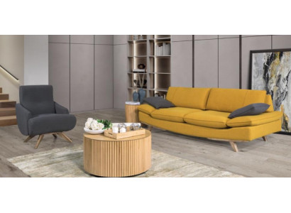 Stilvoll Liewen Zëmmer Garnitur Designer 3-Sëtzer Luxus Canapé Fauteuil 2 Stéck