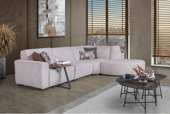 Exklusivt wäisst Ecksofa L-Form Wunnzëmmer Designer Couch Modern Miwwelen
