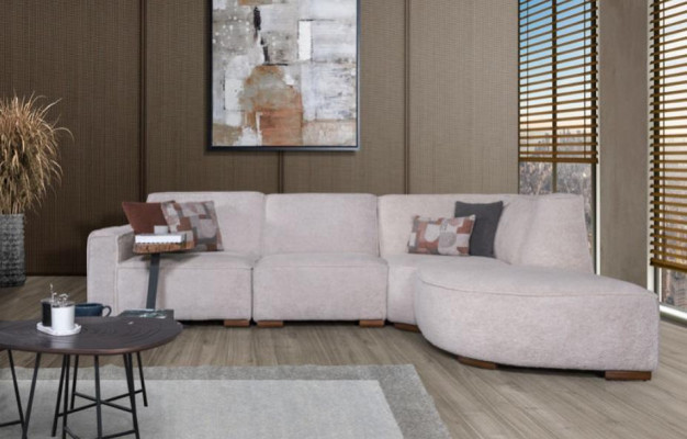 Exklusivt wäisst Ecksofa L-Form Wunnzëmmer Designer Couch Modern Miwwelen