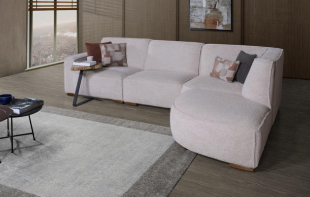 Exklusivt wäisst Ecksofa L-Form Wunnzëmmer Designer Couch Modern Miwwelen
