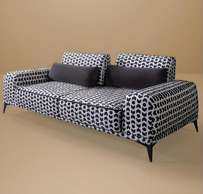 Stilvollen 3-Sëtzer Mustersofa Polster Couchen Wunnzëmmer Holzgestell