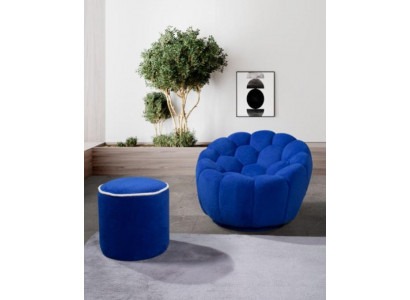 Bloen Designersëtz Wunnzëmmer Set 2tlg Exklusive Polsterschemel