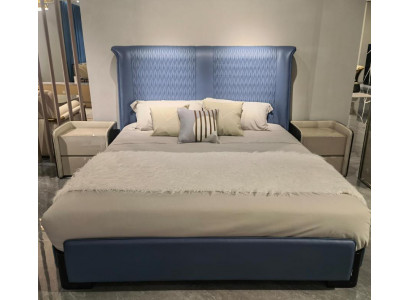 Schlofzëmmer Set Bett 2x Nuetsdësch 3 Stéck Design Modern Luxus Bettengruppe Nei