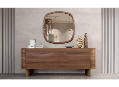 Modern Braun Kommode 4-dierescht Sideboard Designer Anrichte Spigel
