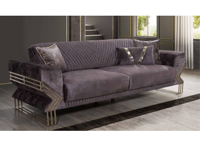 Modern lila Dräsëtzer Designer Couch Polstersofa Wunnzëmmer 3-Sëtzer