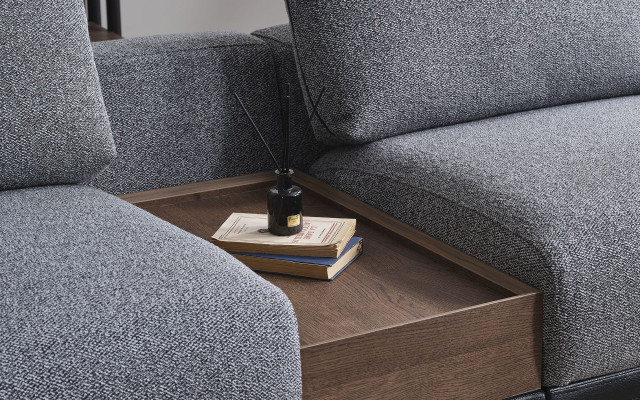 Luxus gro Wäizëmmer Garnitur Ecksofa L-Form Couch Polstersëtz 3-deeleg.
