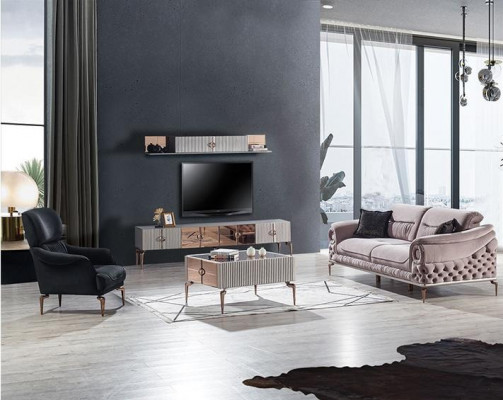 Edel Wunnzëmmer Garnitur Luxus Polstersofa Designer Sëtz TV-Niddregverbrauchsschaf