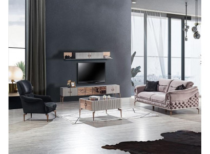 Edel Wunnzëmmer Garnitur Luxus Polstersofa Designer Sëtz TV-Niddregverbrauchsschaf