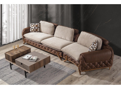 Brongen Wohnzimmer Set Designer Lieder Véiersëtzer Sofa Couchtisch 2tlg