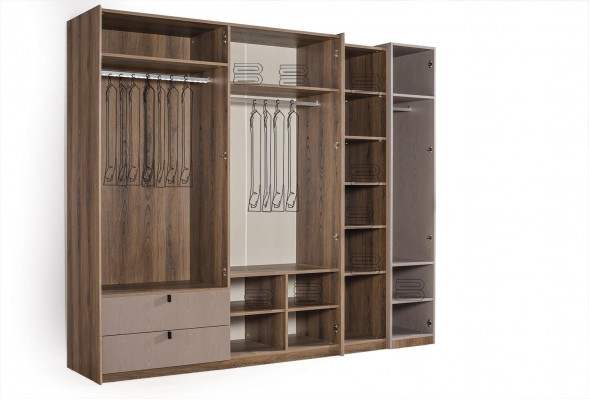 Crèmefaarwege Kleederschaf Designer Schlofzëmmer Miwwelen Modern Ariichtung
