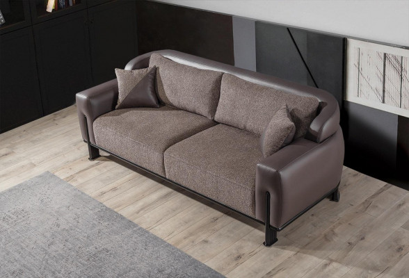 Braune Wunnzëmmer 3-Sëtz Designer Dräisëtzer Exklusiv Couchen Nei