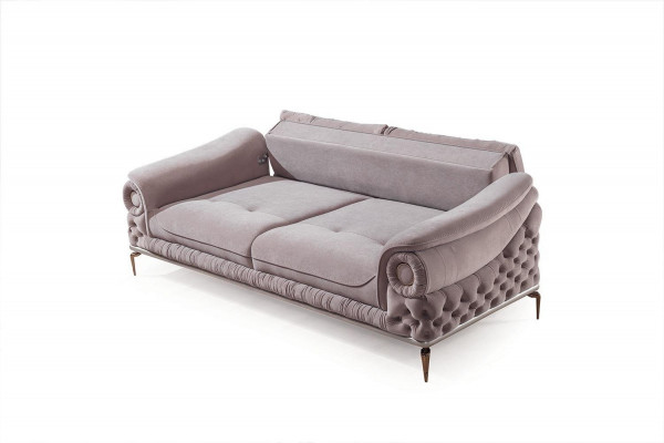 Stilvolle 3-Sëtzer Wunnzëmmer Rosa Luxus Couch Polstersëtzmöbel Nei