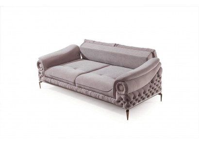 Stilvolle 3-Sëtzer Wunnzëmmer Rosa Luxus Couch Polstersëtzmöbel Nei