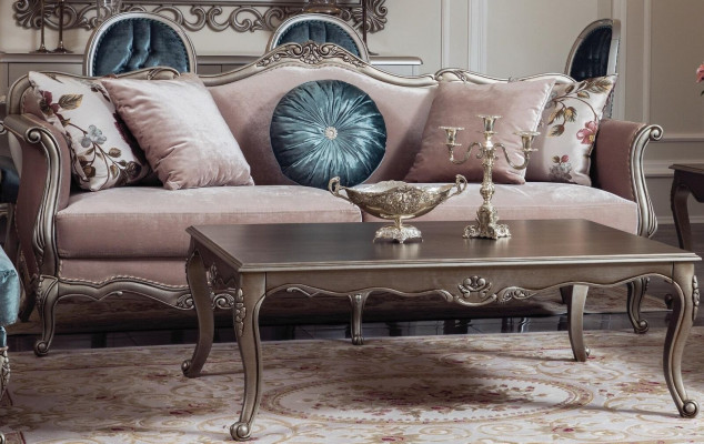 Dräisëtzer Sofa 3 Sëtz Couches Sofas Luxus Gepolstert Stoff Flieder