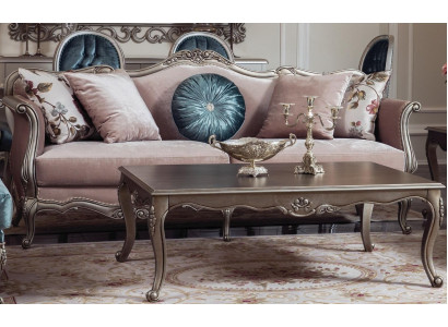 Dräisëtzer Sofa 3 Sëtz Couches Sofas Luxus Gepolstert Stoff Flieder