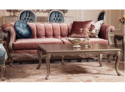 Canapé Sofa Polster Drësëtz Couch klassescht Design 3er Sofas rosa