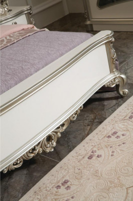 Bett Miwwel Sëlwer Rosa Schlofkummer Miwwel Design Better Luxus Barock Holz