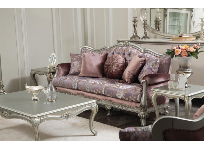 Sofa 3 Sëtzer Lila Wunnzëmmer Klassesch Design Miwwelen Sofa Luxus Nei