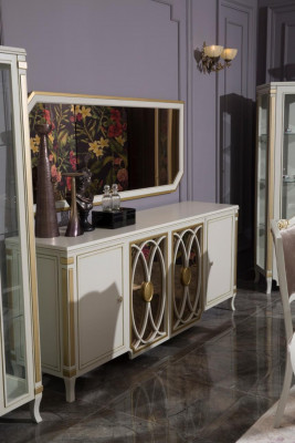 Sideboard Luxus Holz Credenz Schief Schief Wohnzimmer Glasschaf Neien