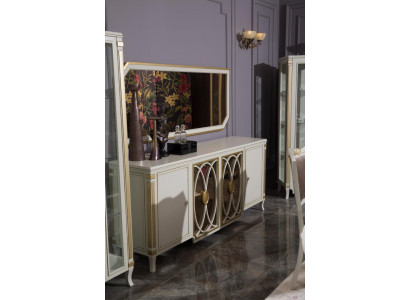 Sideboard Luxus Holz Credenz Schief Schief Wohnzimmer Glasschaf Neien