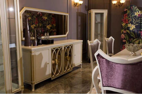 Sideboard Luxus Holz Credenz Schief Schief Wohnzimmer Glasschaf Neien