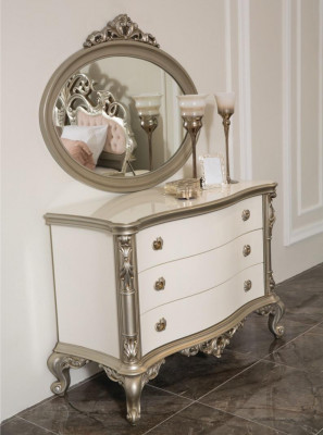 Luxus Kommodë Miwwelen Sideboard Kommodë Anrichte mat Spigel 2 Stéck Set Nei