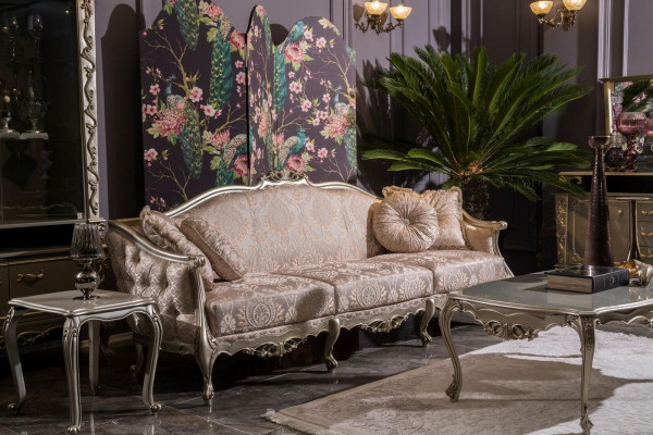 Polster Designer Miwwelen Dräisëtzer Sofa 3-Sëtzer Sofas Textil Couchen grouss