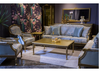 Set Sofagarnitur 3+3+1+1 Setzer Sofas Bechertësch Couchen Sofa Blo 5stéck.