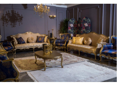 Klassesch Sofa Garnitur 3+3+1+1 Sëtzer Luxus Garnitur Sofa Fotell Set 4tlg