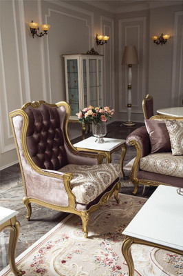 Luxus Sofagarnitur Couchtisch Sofas Fauteuil Stoff Couch Set 4 Stéck. Samt.