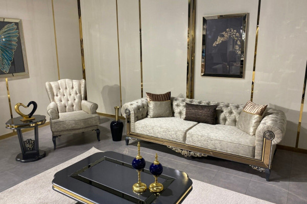 Sofagarnitur 3+1 Sëtzer Set Design Sofas Polster Stoff Relax Sofa 2tlg