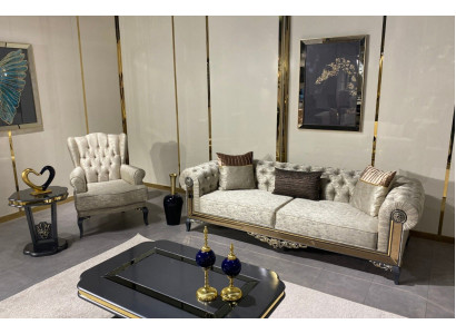 Sofagarnitur 3+1 Sëtzer Set Design Sofas Polster Stoff Relax Sofa 2tlg
