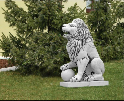 XXL Léiwenstatuert Gaart Terrass Dekoratioun Antik Stil Deko Stee Skulptur