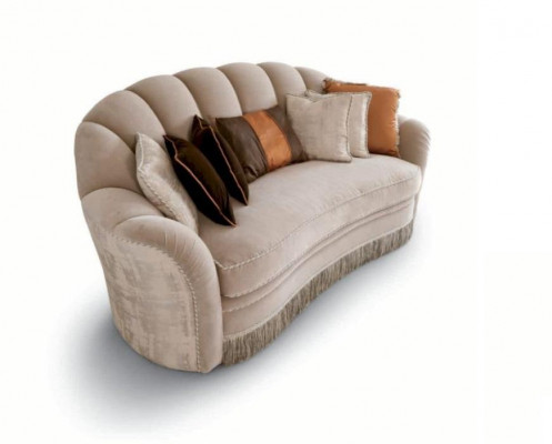Zwee-Sëtzer Sofa 2 Sëtzer Sofas Luxus Wunnzëmmer Stoff Gro Polyester