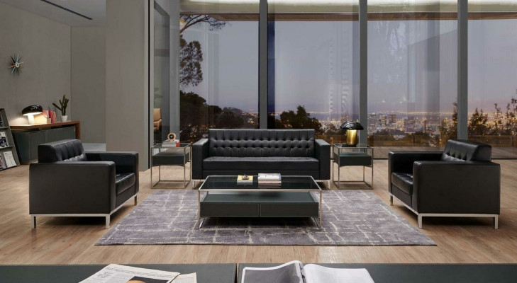 Wunnzëmmer-Set Sofagarnitur Couch Garnitur 3+2+1 Designer-Sofa Couchtisch