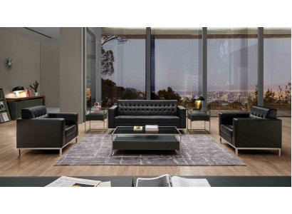 Wunnzëmmer-Set Sofagarnitur Couch Garnitur 3+2+1 Designer-Sofa Couchtisch