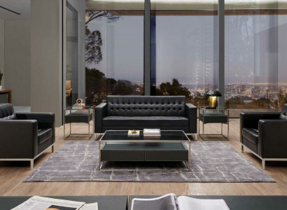 Wunnzëmmer-Set Sofagarnitur Couch Garnitur 3+2+1 Designer-Sofa Couchtisch